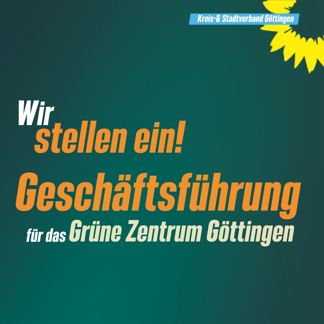 Du möchtest Verantwortung übernehmen in einem der größten Kreisverbände Niedersachsens?
Ob für mehr Klimaschutz, mehr soziale Gerechtigkeit und eine wirklich offene Gesellschaft:
Wir möchten uns für die kommende Zeit neu aufstellen. 

Mehr Info hier:
gruene-goettingen.de/infos/jobs-pra…