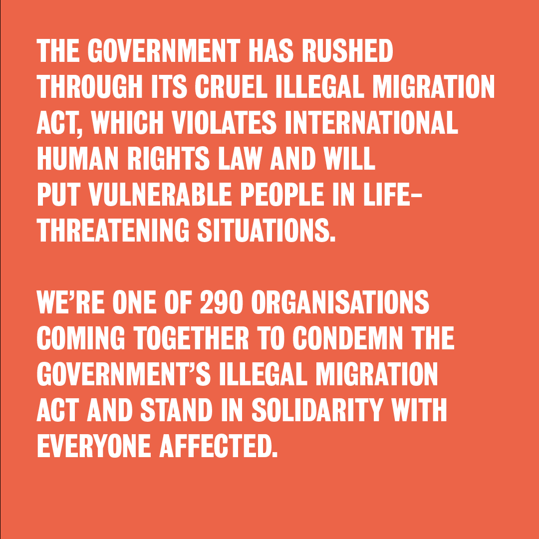 The Government’s Illegal Migration Act doesn’t represent us or the society we all want to live in @CentralHallMCR have joined with over 290 organisations with a clear message: WE WILL ALWAYS FIGHT FOR PEOPLE’S RIGHT TO SEEK SAFETY AND A BETTER LIFE We stand with refugees🧡