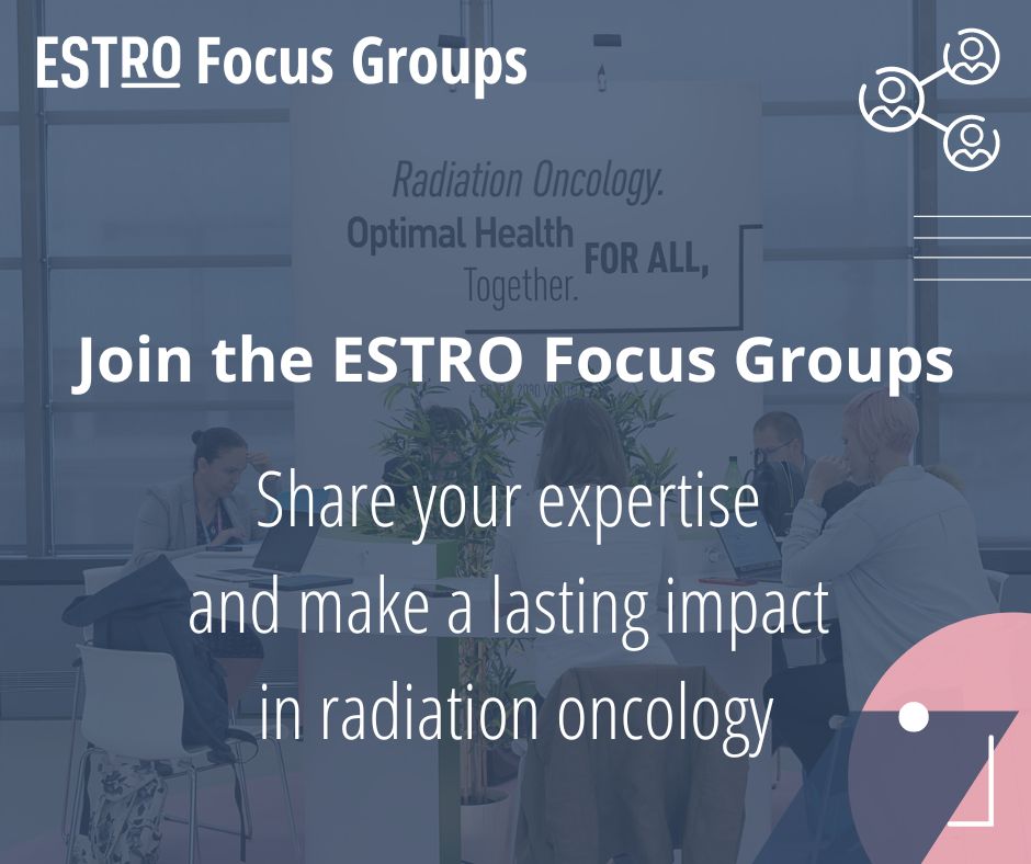 The ESTRO Focus Groups are recruiting! These groups will serve as the Society’s think-tanks in specific areas: tumour sites, treatment techniques, emerging technologies.  
👉Apply now to join a Focus Group and start your journey as an active member ESTRO: bit.ly/44mhnjz