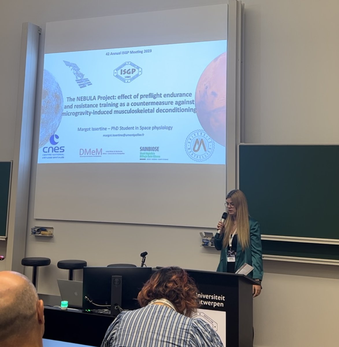 DmemLab's tweet photo. Congratulation to our PhD student @Margot_Iss for presenting the results of the first study of her PhD thesis during the 42nd ISGP symposium at @UAntwerpen in Belgium.

@ISGPnews @CNES @umontpellier @Sainbiose_Lab https://t.co/QNrKqmeJdF