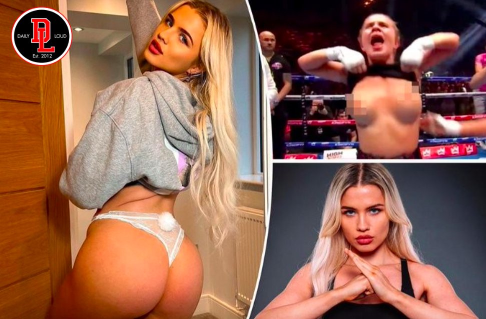 DailyLoud's tweet photo. OnlyFans model Daniella Hemsley flashes crowd to celebrate boxing win https://t.co/jYBst9OfRF