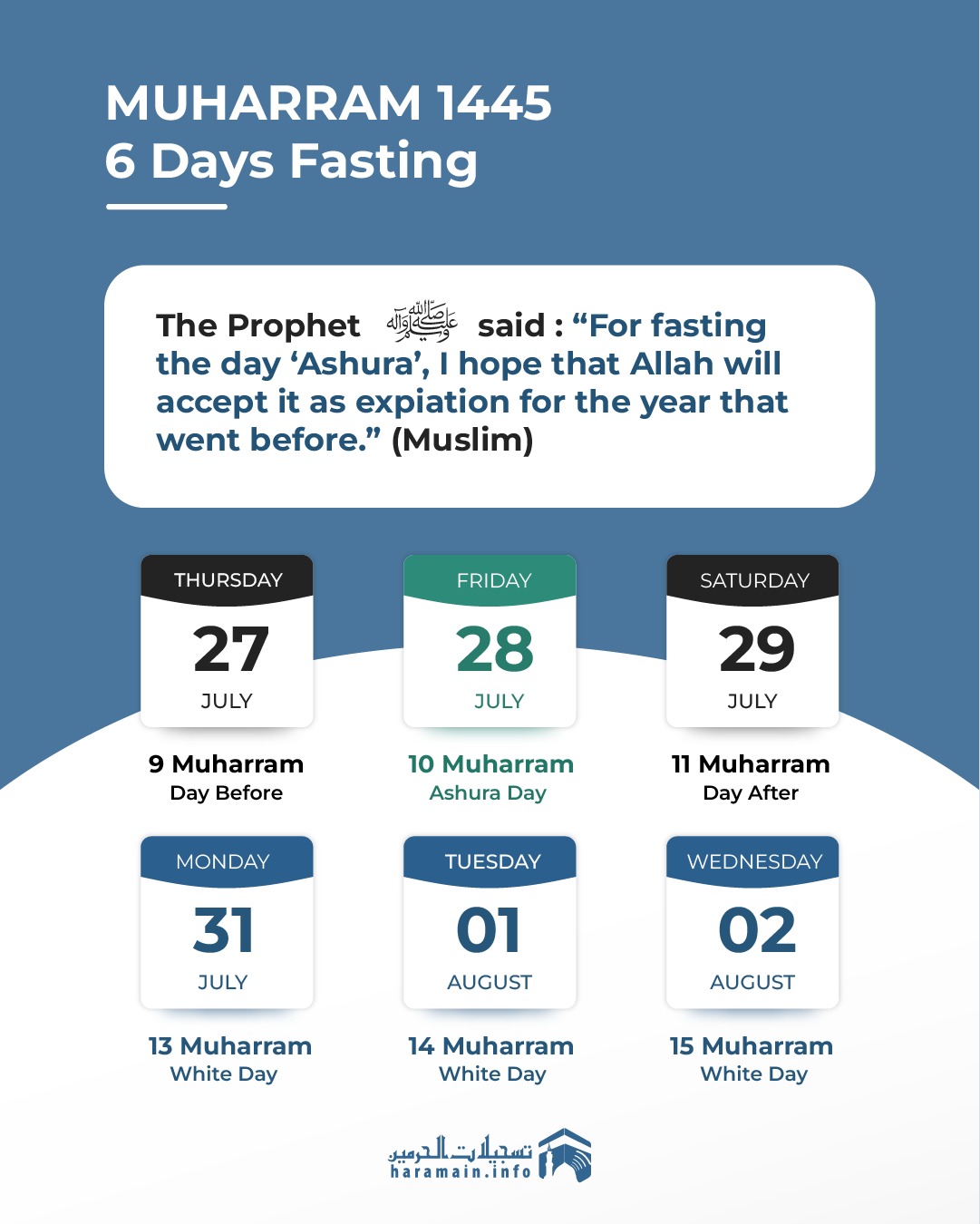 𝗛𝗮𝗿𝗮𝗺𝗮𝗶𝗻 on Twitter "IMPORTANT DATES FOR MUHARRAM & FASTING Tomorrow
