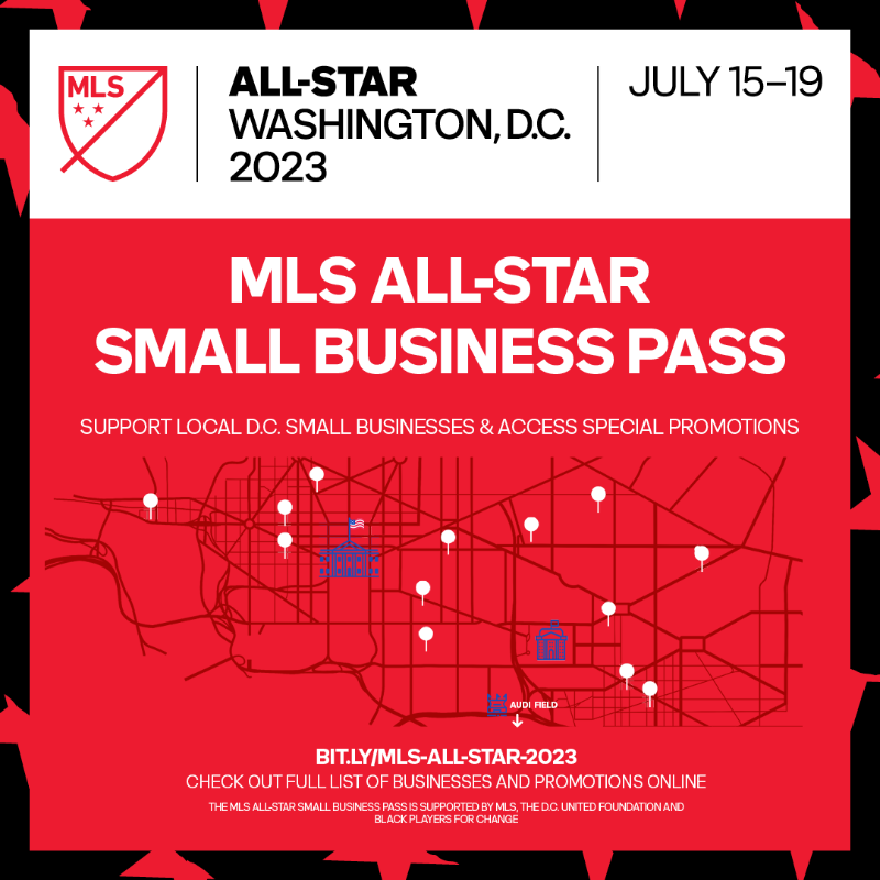 MLSWORKS's tweet photo. #SupportLocal during #MLSAllStar. @DCUnited Foundation, @MLS, @BPCMLS have teamed up with @intentionalist_ on the MLS All-Star Small Business Pass. 

Enjoy discounts up to 40% off at diverse local businesses! #SpendLikeItMatters