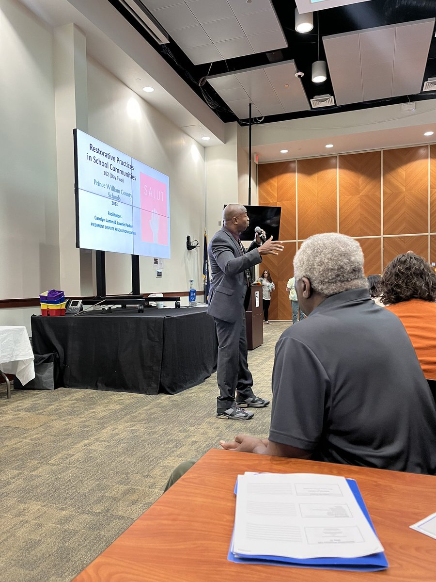 CataPoblete05's tweet photo. Day 2: Restorative Practices 102. Today we will focus specifically in learning about repairing harm, rebuilding trust and restoring relationships after conflict happens in school. Excited to get learning this day started! @PWCSNews #BAESshines #GlobalTeacher #UnitingOurWorld https://t.co/Uqla8Tcaxd