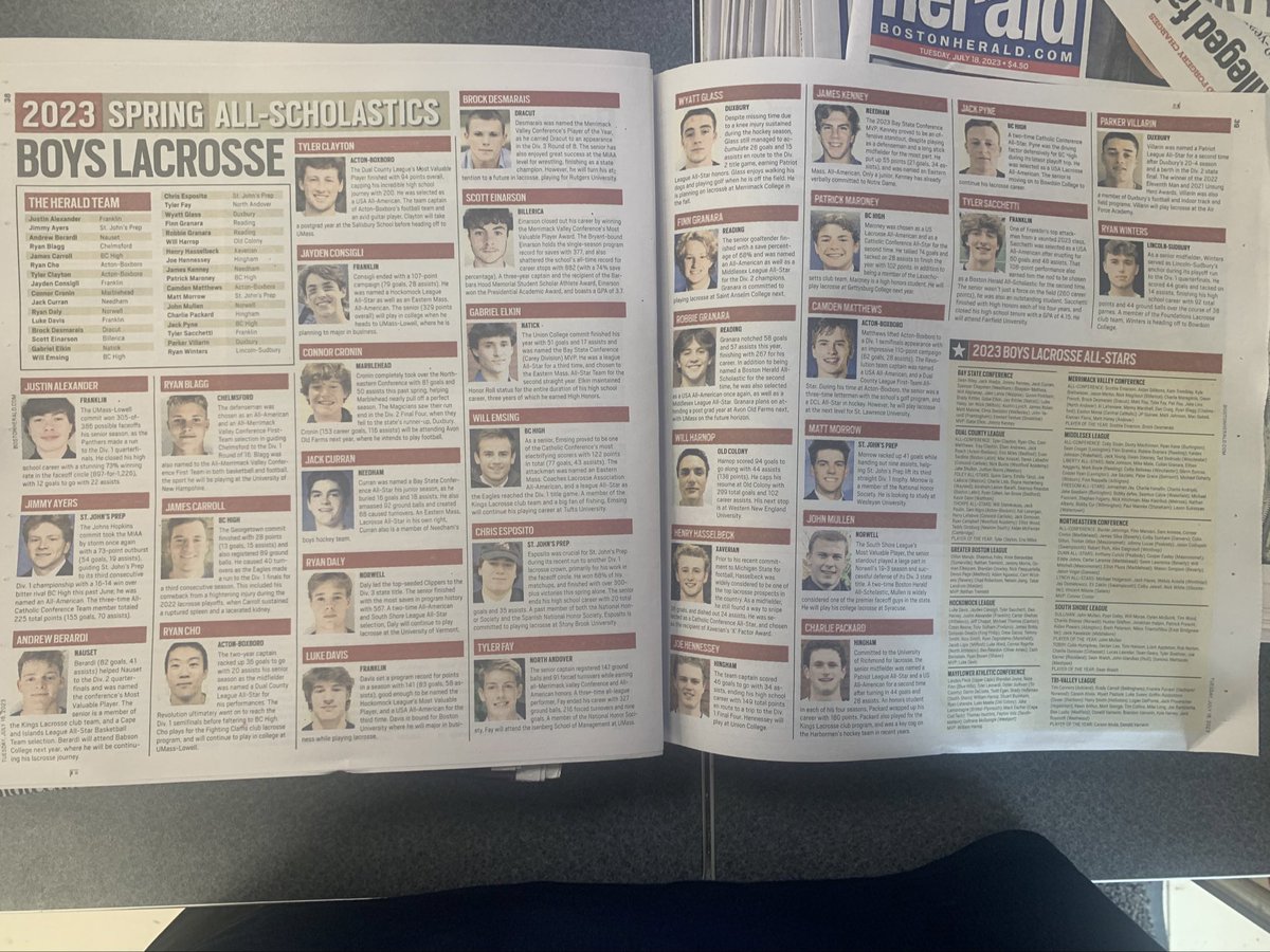 Be sure to scoop a copy of the Herald today for our annual Boys Lacrosse All-Scholastics! Which athletes made the cut? Find out!