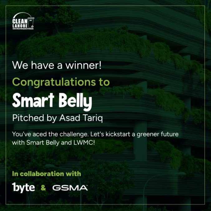 onebytellc's tweet photo. We are proud to announce that we finally have a winner for Smart Bin Design Challenge'23.
Smart Belly by Asad Tariq 👏👏👏
It's time to start a greener future with LWMC and Smart Belly!
#Onebyte #disruptivetech #LWMC #smartbin #smartbindesign #challenge #winner https://t.co/oAoVymv70G