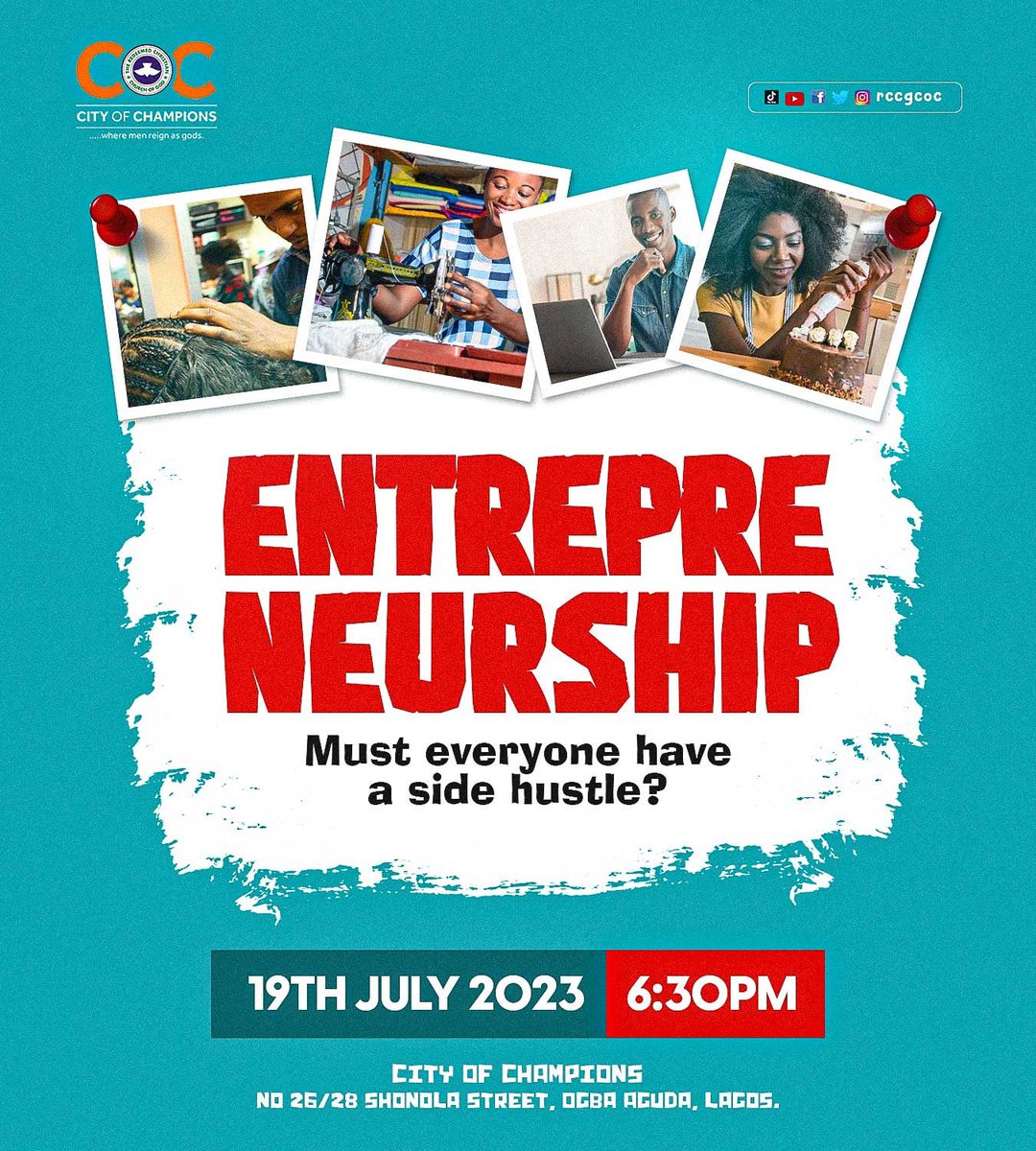 Tomorrow we explore the age-old question:

'Must everyone have a side hustle?' 

Join our midweek service this Wednesday as we gather to reflect, discover insights, gain clarity, and discuss the pursuit of purpose in today's fast-paced world. 

Don't miss it and invite someone!