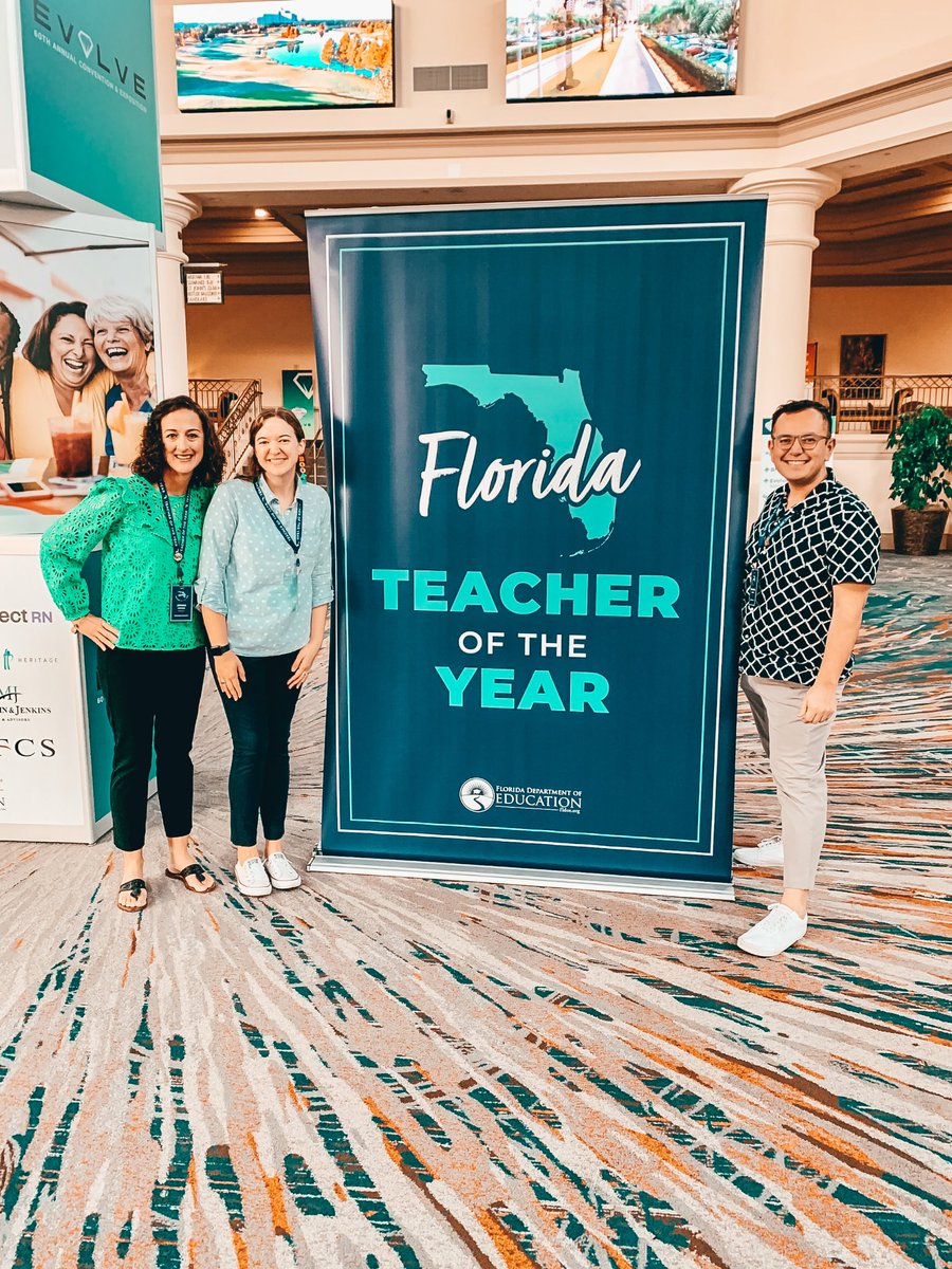 Some of your Central FL TOYs Tiffany Perry (Osceola), Francisco Cardoza (Orange), and Janan Hodges (Seminole) 🍎#FLTOY2024 #FL74STRONG #FloridaTeachersLead