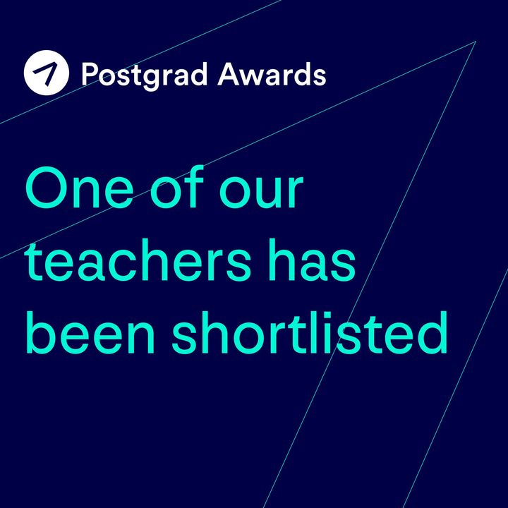 We're thrilled that Dr Lindsey Scott, Senior Lecturer in English, has been nominated in the #PostgradAwards Masters Teacher of the Year category.

The winners announcement is coming in September - good luck Lindsey!