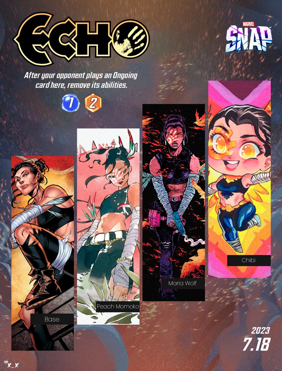 Echo <a href="/MARVELSNAP/">MARVEL SNAP</a> <a href="/MarvelSnapZone/">DotGG</a> <a href="/SnapDecks/">SnapDecks</a>