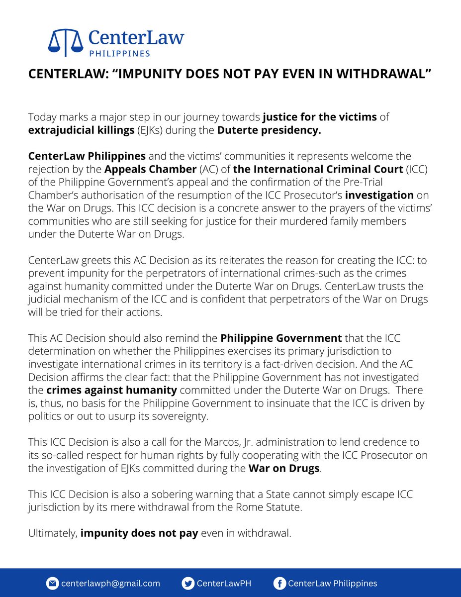 CenterLaw (Center for International Law) tweet media