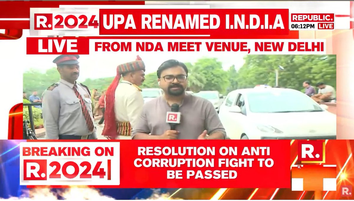 republic's tweet photo. 38 parties are currently attending the 'Super NDA' meeting in National Capital; Prime Minister Narendra Modi will also address NDA partners on the 2024 roadmap.
#OppositionMeeting #BengaluruMeeting #Bengaluru #BengaluruOppositionMeet #Opposition #NDAPlus #NDAMeeting #SuperNDA #2024Elections #2024LokSabhaElections #PMModi
Tune in to WATCH here-
https://t.co/M2UwHTPYpp for the fastest updates on NDA meeting