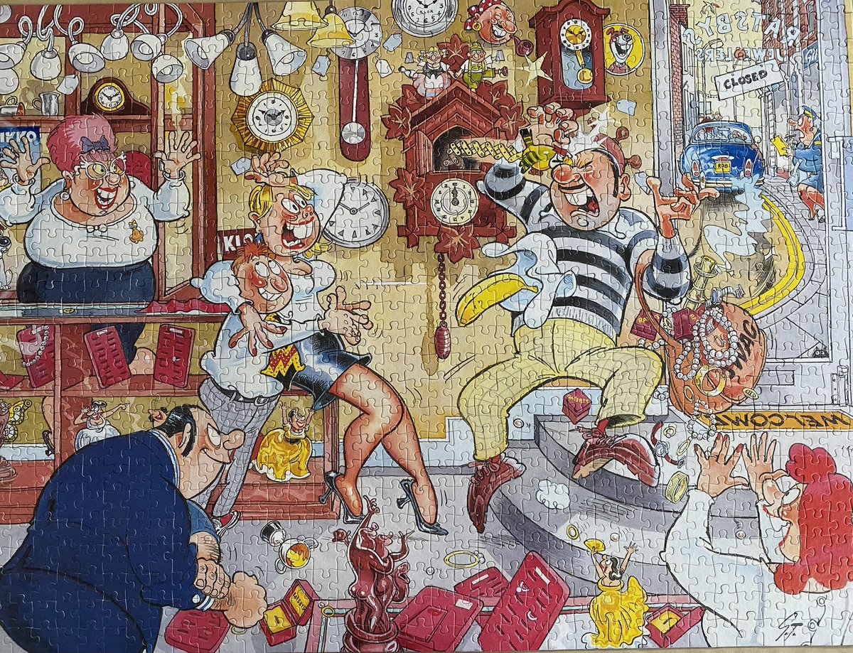 Hannashome_40's tweet photo. Een grappige puzzel om te maken, deze Wasgij 🧩
#wasgij #wasgijmystery #wasgijmystery2 #jigsaw #stoptheclock #stopdeklok #arrêtezletemps #wemdiestundeschlägt #legpuzzel #puzzelen #puzzelenmetjumbo #mysterypuzzle #puzzle #puzzles #puzzellover #puzzlelover #puzzelfan https://t.co/IVaEHaHHbj