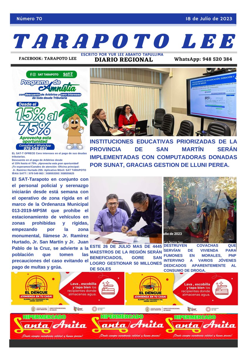 AbantoYur's tweet photo. Tarapoto Lee e informa.
Edición 18 de Julio 2023. https://t.co/dU2COwVN9X