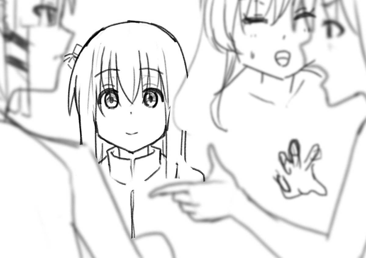 手前に3人入れようとすると画面のバランスが崩れてしまう 