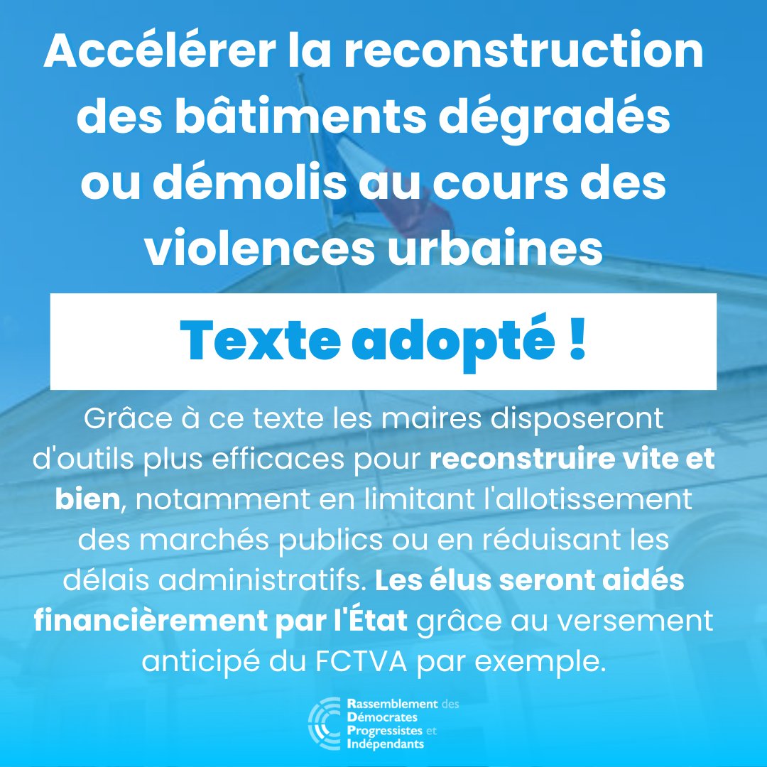 senateursRDPI's tweet photo. ✅ Le PJL #reconstruction est adopté à l’unanimité au #Senat https://t.co/WHJNweHNeb