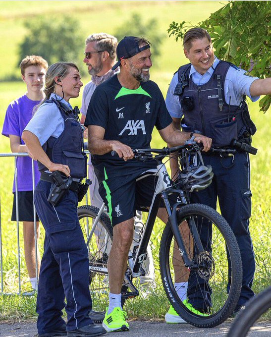 The players have asked the police to take Klopp away along with the teams bikes 🚲😳 they've had enough🤣🤣🤣🤣🤣 #LFCpreSeason
