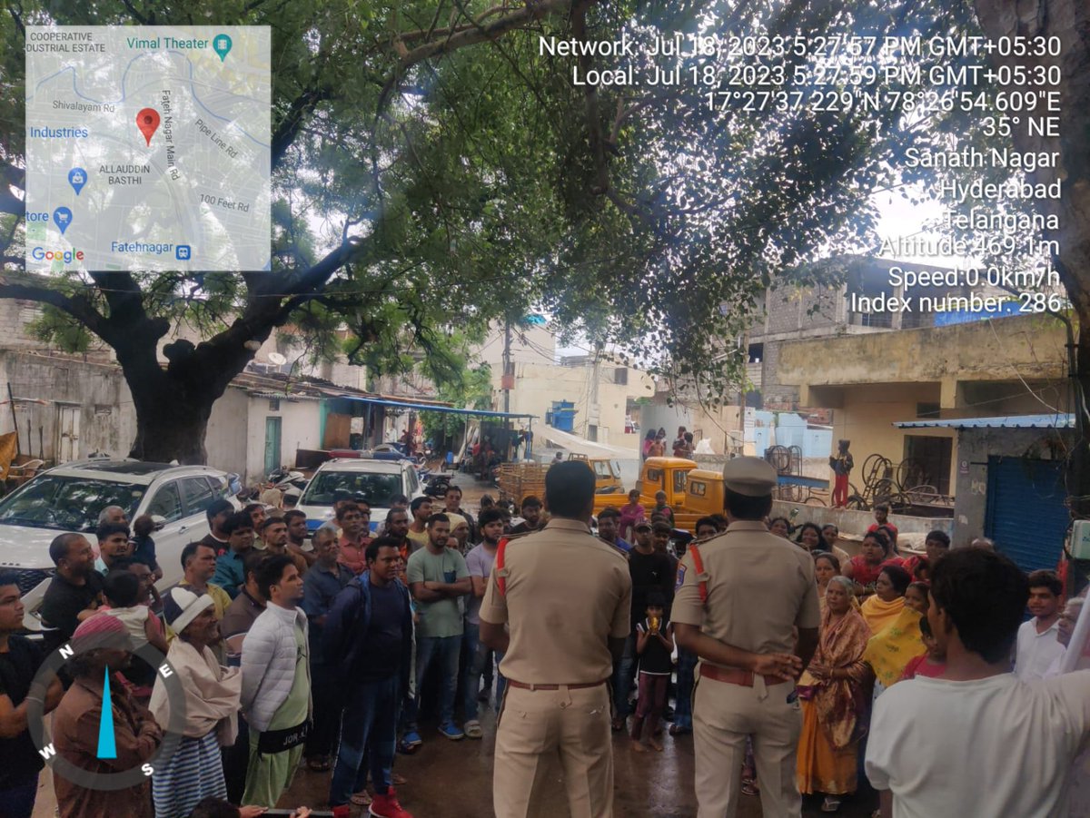 SanathnagarPs's tweet photo. Today at 1730 Hrs  organised  community program on Ganja in  "Parthibasti" of Fathe nagar where maximum number of NDPS  cases(13)  registered in the span of 2 years. In this programme, old  ganja pedlers/ sheeters talked about hard consequences of police cases  in their lives https://t.co/ZAv03R6gqI