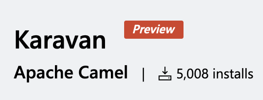 mgubaidullin's tweet photo. 🎉🐫 Exciting news! #Karavan, the most powerful VS Code extension for @ApacheCamel integration design,  reached 5000 installations today!
🚀 Thanks, @ApacheCamel community, for  your contribution and support.
https://t.co/wG7rEYzJjQ https://t.co/Fyo0t5fbZJ