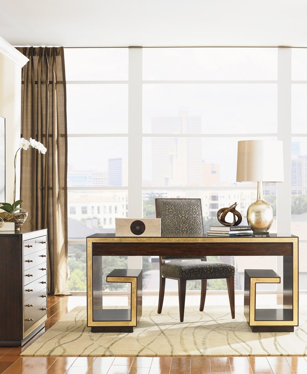 A desk that shouts wisdom and style, the Brentwood writing desk features sophisticated gold leaf accents and cool contemporary lines. Find something smart to work on (literally!) at Collectic Home! 

- xoxo Joni
#austin #texas #atx #summer