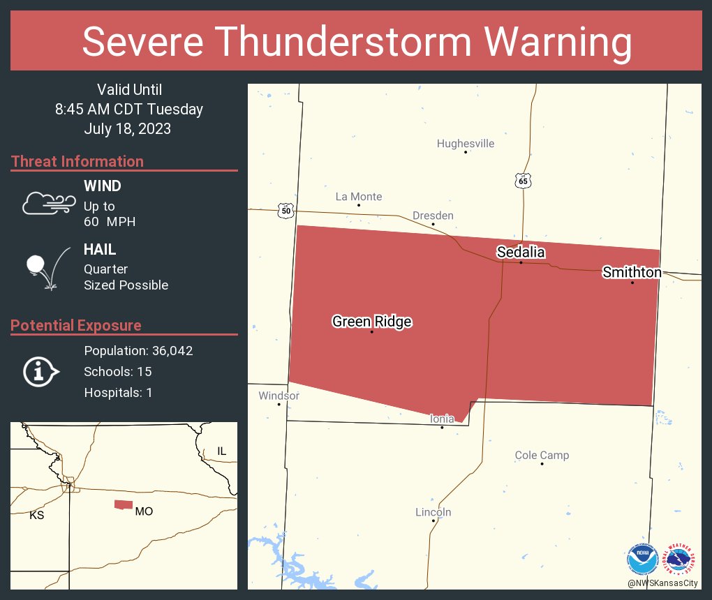 NWS Kansas City on Twitter "Severe Thunderstorm Warning including