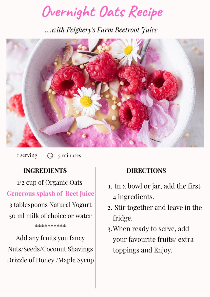 feigherysfarm's tweet photo. Pink Overnight Oats 💕
A complete game changer breakfast!
#pinkoats #overnightoats #healthybreakfast #pinkfood #beetrootjuice #irishbeetrootjuice #feigherysfarm #offaly #feigherysfarmbeetrootjuice https://t.co/TOolF0cViV