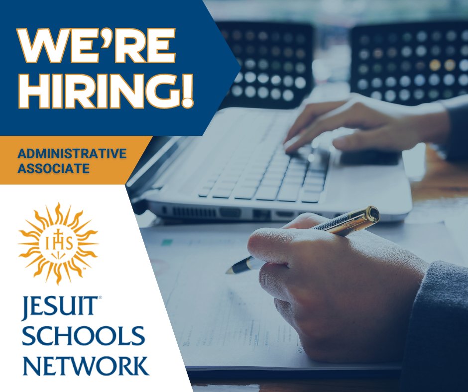 We're hiring! JSN is looking for an Administrative Associate to join our team! Learn more about the job's requirements and how to apply at jesuitschoolsnetwork.org/job-postings/j…