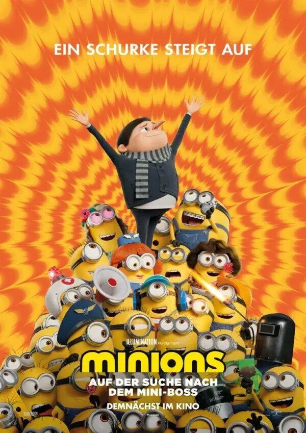MINIONS 2 – AUF DER SUCHE NACH DEM MINI-BOSS 

MI, 19.07.2023 | 19:00 Uhr 

filmtreff-kaltern.it/de/kinoprogram… 
.
⁠.
.
.
.
.
#kino #kinoimbahnhof #film #filme #cinema #filmtreff #kaltern #kalternamsee #filmtreffkaltern