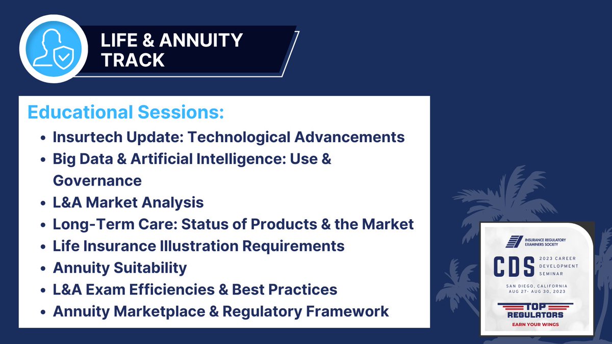 go_IRES's tweet photo. 👨‍👩‍👧‍👦 Check out the sessions in the Life &amp; Annuity Track at 2023 CDS

2023 CDS features six robust tracks which include 48 educational sessions! Check out the 2023 CDS website to explore the full list of tracks and sessions: https://t.co/ItyQKnN13H https://t.co/KaMiBC0tug