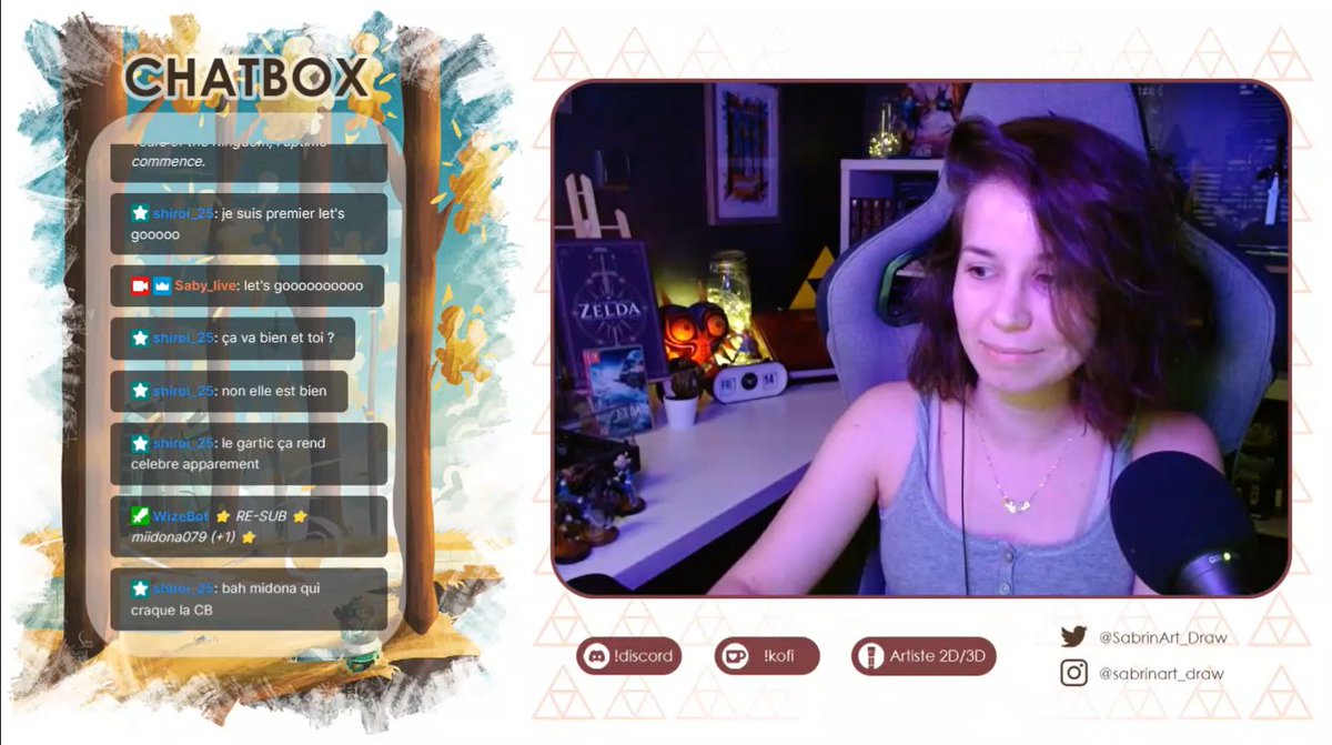 Saby_liive's tweet photo. Here are my new #Twitch Overlays! 
I've reworked my channel's art direction! (Yes, I love Zelda). The 2D and 3D is made by me.
🔸Twitch : https://t.co/njX5gtQkVc

#live #streamer #videogame #totk  #Zelda  #TheLegendOfZelda #ゼルダの伝説 #TearsOfTheKingdom #drawing #game #streamFR https://t.co/12gjgwWisN