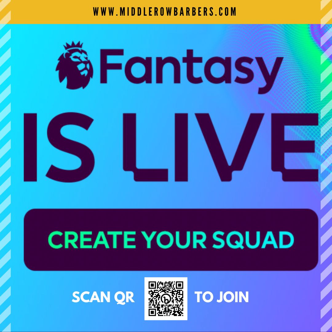 middlerowbarber's tweet photo. JOIN THE MRB FANTASY PREMIER LEAGUE
📷📷📷
@OfficialFPL is the biggest Fantasy Football game in the world. It’s FREE to play and you can win great prizes!

Use this link:
https://t.co/RIJ5aZ99V6
With the new season only 3 weeks away now is the time to get involved. https://t.co/CV5T1eF1Gc