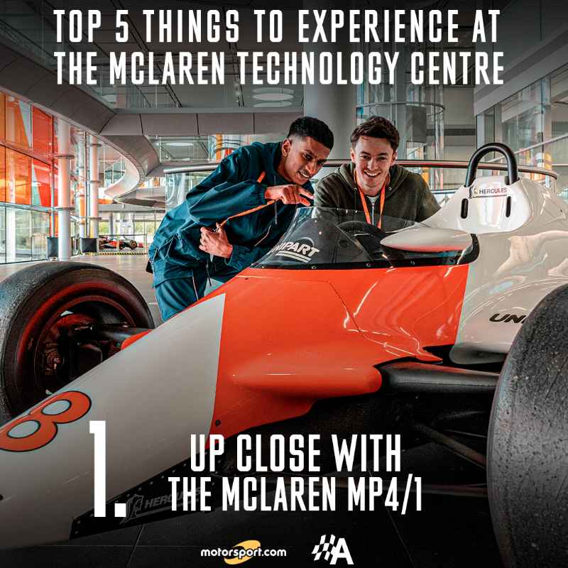 Motorsport's tweet photo. Have you ever dreamt of going behind the scenes at the McLaren Technology Centre? 💭🤩

Here are FOUR of the most amazing things you can discover as part of @GetYourGuide’s exclusive tours of McLaren HQ in Woking.

Click below to find out how you can join a tour ⤵️