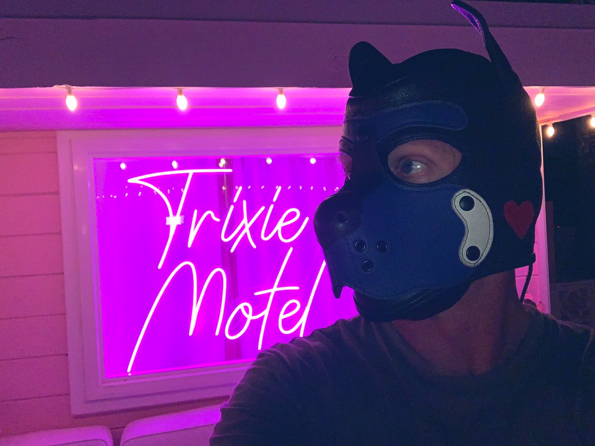 Took the bf/puppy/Fox (<a href="/Shadow_puppeh/">Shadowpuppeh</a>)(RoryKFox) to <a href="/trixiemotel/">Trixie Motel</a> for his birthday. He loved it. I heard him giggle and laugh like I haven’t heard in years. Thank you to the great staff for an amazing visit! #TrixieMotel #leatherpuppy #CustomBlue #GayPuppy #GayPuppyPlay #MustGo