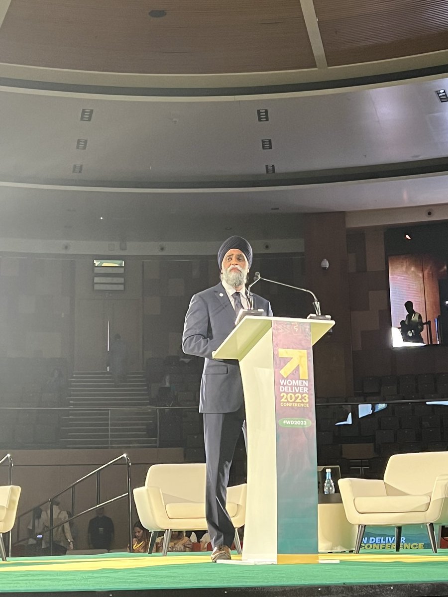 Minister <a href="/HarjitSajjan/">Harjit Sajjan</a> reaffirming 🇨🇦’s commitment to women’s health at #WD2023 by announcing $200 mill for projects advancing SRHR in neglected areas; protecting SRHR in fragile contexts; &amp; standing up/advocating for SRHR to advance comprehensive &amp; country-led SRHR priorities!👏