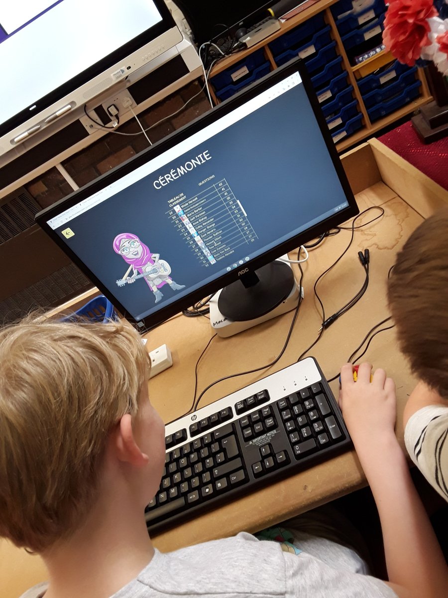 HartestSquirrel's tweet photo. Continuing our French Day, Squirrels' have enjoyed using TT Rockstars in French and are currently making a conversation with Scratch program in ICT. Thank you to Tyler for teaching the rest of the class how to change the variables on Scratch https://t.co/ZY55hp6JPK