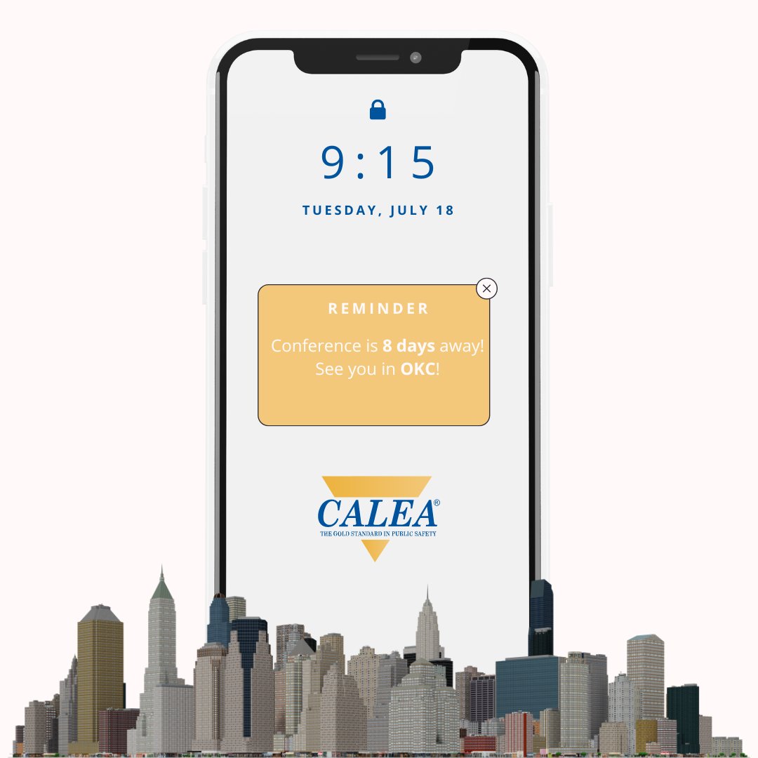 CALEA_org's tweet image. Do you have your #ConferenceCountdown set? See you in Oklahoma City in just 8 days! #CALEAConference