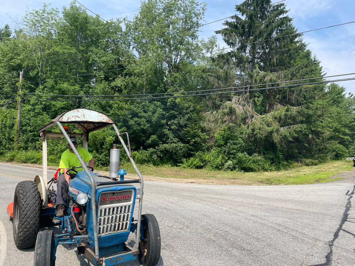The Highway Department began roadside mowing on major routes and intersections last week. Mowing and brush clearing will continue throughout the summer.