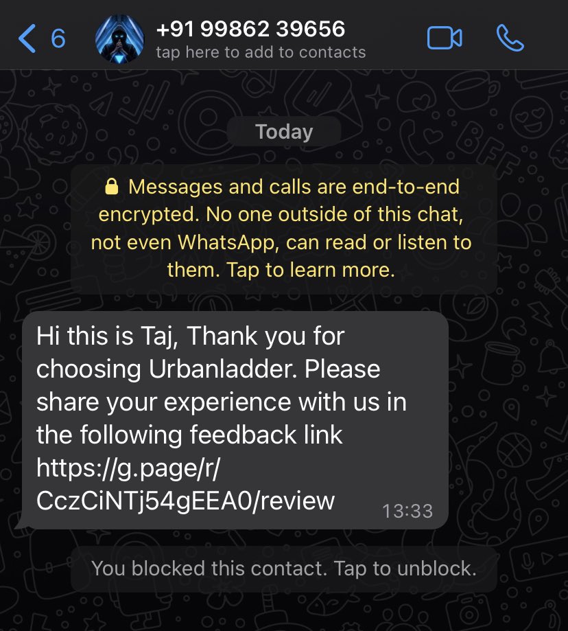 BGAiyer's tweet photo. @UrbanLadder 
I received my order yesterday (T180039069), and today I received a message from someone on WhatsApp (who knew that I’d received my order), asking me to click a spurious link. Your customer data is being leaked at some stage in your delivery cycle. Please address. https://t.co/jPTDql7NmM