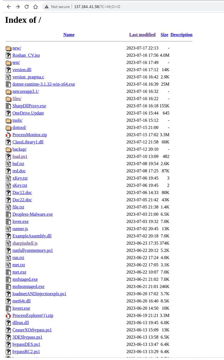#OpenDir, lot's of red team tools

Discovered using hunter.how platform  🔍

Urlscan:
urlscan.io/result/1525e8d…

#ThreatIntelligence #redteam #malware #CyberSecurity