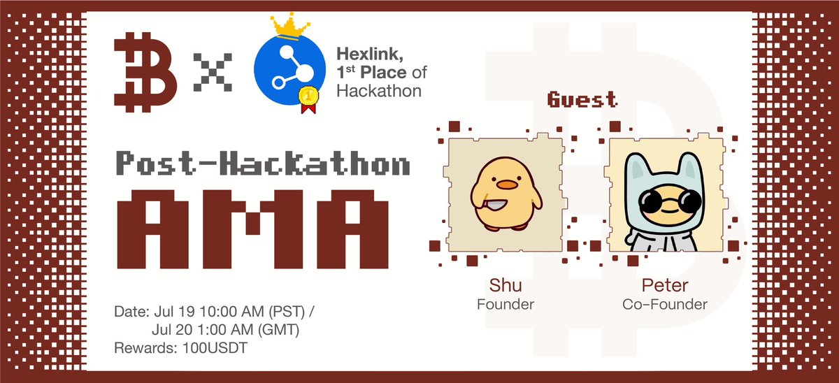 🚀 Join us for an exciting post-hackathon AMA session with <a href="/HexlinkOfficial/">Hexlink.eth</a>, the 1st place winners of the Boundless Hackathon @ Stanford! 🏆

🗓️ Date: Jul 19, 10:00 AM (PST) / Jul 20, 1:00 AM (GMT)
💰 Rewards: 100USDT
🔗 Join us on Twitter Spaces: x.com/i/spaces/1djGX…

Our