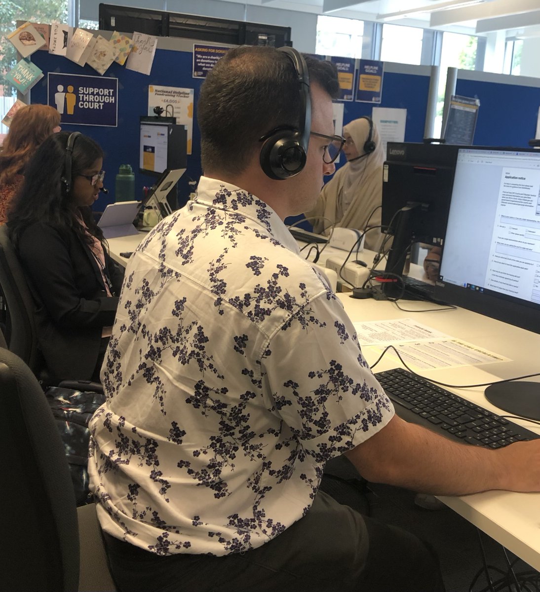 Today we have a film crew at our National Helpline to see the service in action. Already today a team of 12 volunteers has received over 120 calls from people struggling with housing, child arrangement, divorce, and money claim problems, without legal support. #AccessToJustice