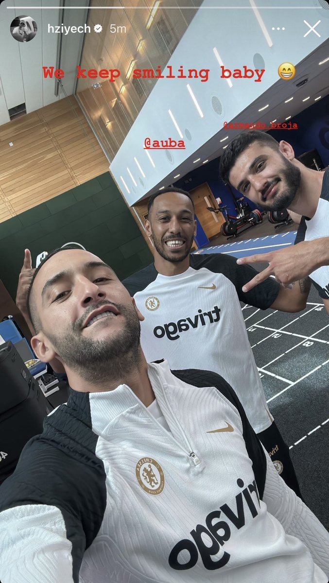 PulseChelsea's tweet image. Hakim Ziyech &amp;amp; Auba back at Cobham