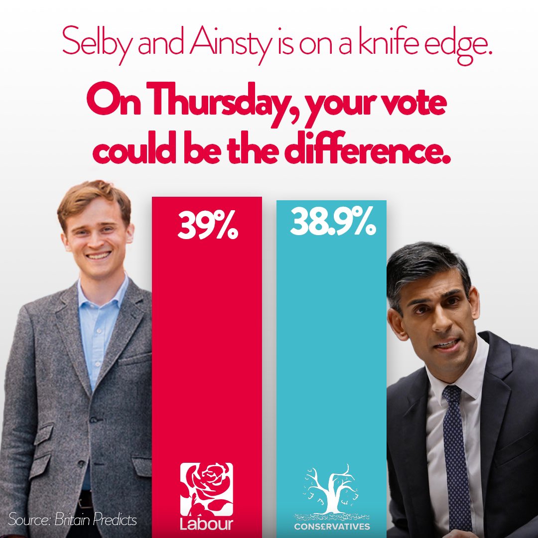 On Thursday your vote could be the difference between delivering a fresh start with Labour, or more chaos with the Conservatives. Let's send the Government a clear message: you've let us down and it is time for change. Vote for a fresh start. Vote Labour.