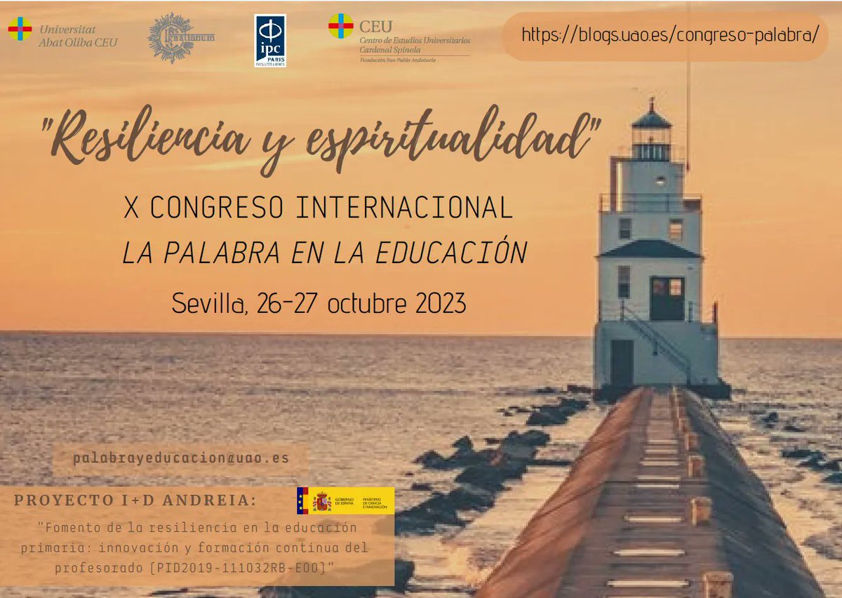 CEU Andalucía acogerá el X Congreso Internacional La Palabra en la Educación. Resiliencia y espiritualidad buff.ly/3K159EV @beatrizhoster #educacion