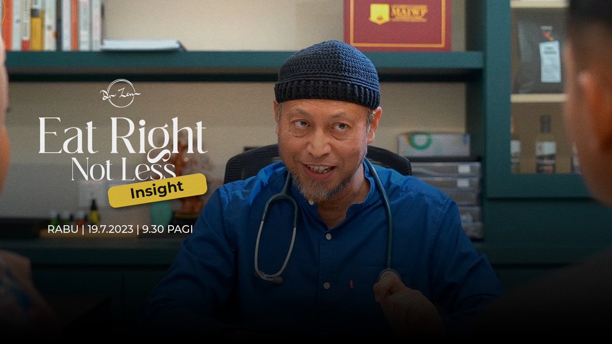 DrRazinJaafar's tweet photo. Saksikan sesi LIVE Dr Razin Jaafar berkenaan 𝘐𝘯𝘴𝘪𝘨𝘩𝘵 dan serba sedikit latar belakang filem pendek 𝑬𝒂𝒕 𝑹𝒊𝒈𝒉𝒕, 𝑵𝒐𝒕 𝑳𝒆𝒔𝒔 pada 9.30 pagi esok.
Beginning of the end of old ways of healthcare.
💻 LIVE : https://t.co/Eex7WaThvu
##EatRightNotLess #Zentse https://t.co/nSIkPYESCF
