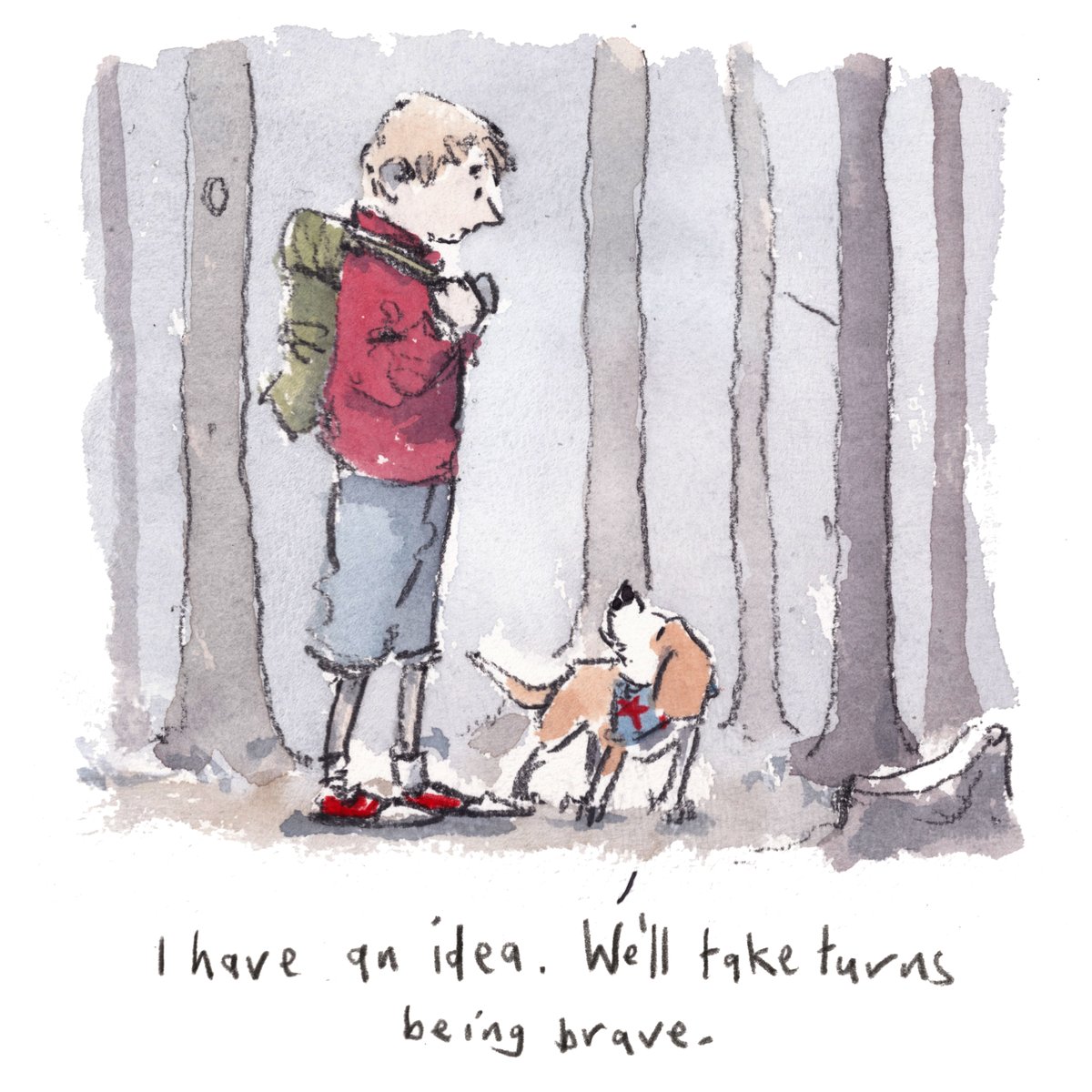 iaindwelch's tweet image. I hope that you are having a really lovely day so far, lovely people and lovely dogs.
These two are taking turns being brave as they walk through the dark woods.
I'm wishing you the very best for the rest of your day.
#hoorayfordogs #brave