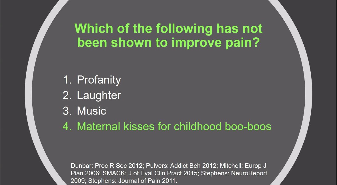 Top_Gundersen's tweet photo. Equal parts sad and relieved by this slide from Dr. Jeanie Youngwerth’s talk on acute pain management yesterday! Looking forward to part 2 today. @CUMedicalSchool @CUDeptMedicine https://t.co/W5MNhcCJtw