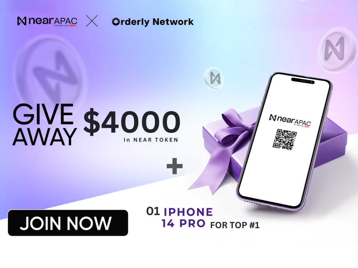 OrderlyNetwork's tweet photo. 🚨GIVEAWAY ALERT! 🚨

Step into the dynamic energy of Orderly Network & NEAR APAC's Giveaway!

4 thrilling weeks lie ahead with an attractive pool of $4000 in prizes!

PLUS an iPhone 14 Pro ready to be airdropped to the Winner! 📱💰

Make your move:

🎯 Follow @OrderlyNetwork
🎯 Retweet this Post
🎯 Join the Galxe campaign: https://t.co/TdDDFC6psU

🔥 #OrderlyNetwork #NEARAPAC #Giveaway