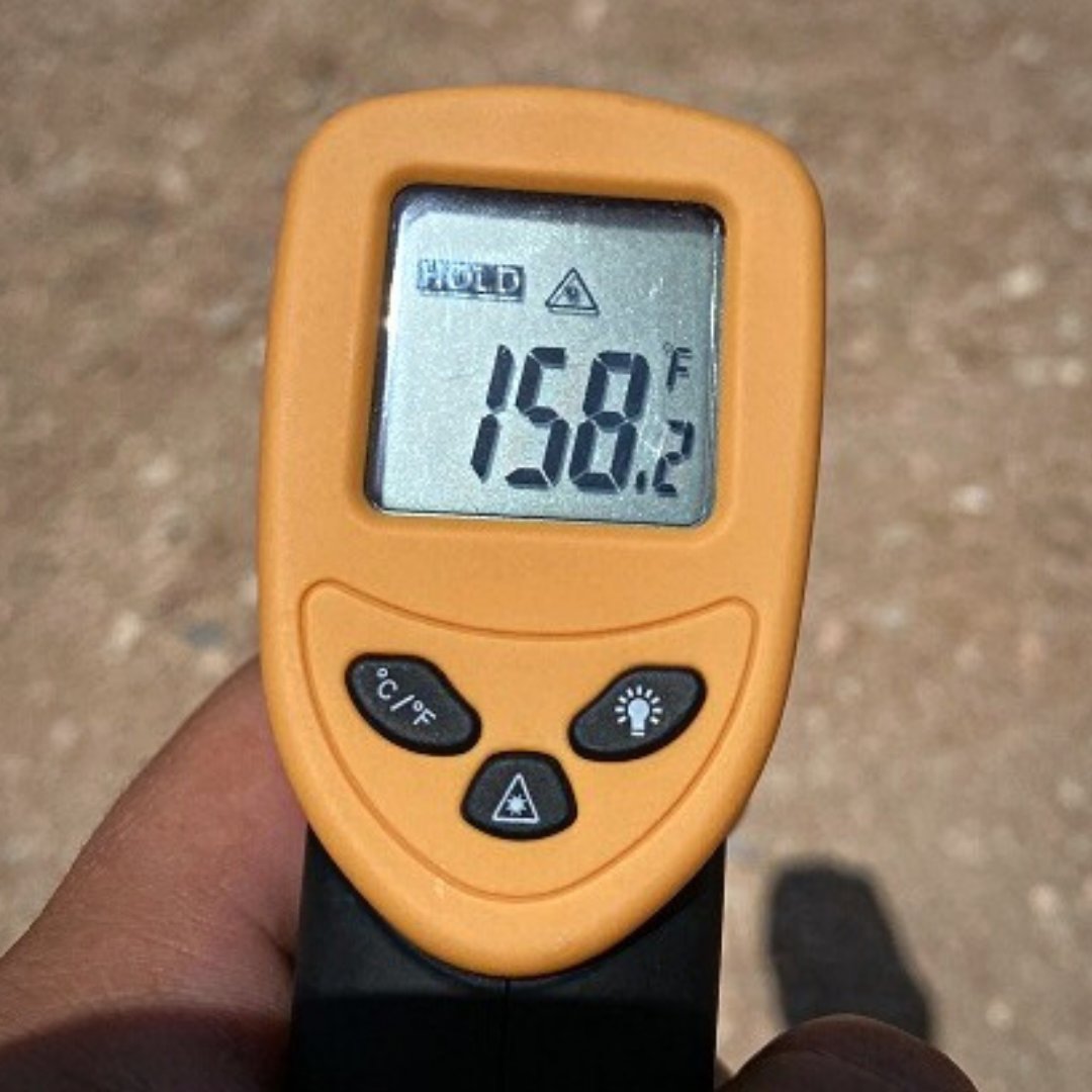 Ground temperature at 2:30 pm on Monday 🥵   This can burn humans and pets.

Don't mess with #TexasHeat:
🗺️ Avoid hiking during heat of the day
🥤 Drink at least 16 oz water every hour

👉🏽 Know signs of heat illness: bit.ly/HeatSafetyTx

📷 Pedernales Falls near #atx 

#txwx