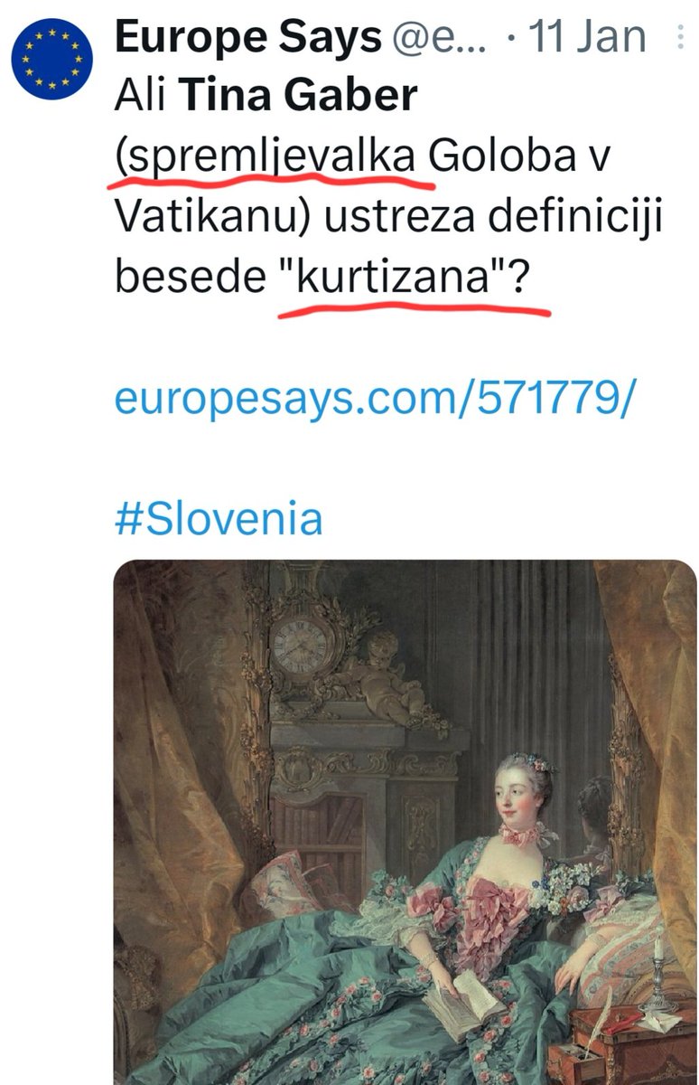 Tudi nas zanima, kako se po Slovarju SKJ oz. uradno reče partnerki poročenega moškega, predsednika <a href="/vladaRS/">Vlada Republike Slovenije</a>, ki ni njegova soproga? A veste ve: <a href="/nikakolac/">Nika Kovač</a>, <a href="/TeaJarc/">Tea Jarc</a>, <a href="/tfajon/">Tanja Fajon</a>, Urška <a href="/Drzavnizbor/">Državni zbor</a>?
Prosimo za resne odgovore!
cc:
<a href="/TINAGABER/">TINA GABER</a> <a href="/Demokracija1/">Tednik Demokracija</a> <a href="/Metod_Berlec/">Metod Berlec</a> <a href="/brutus91101394/">brutusReloaded</a>